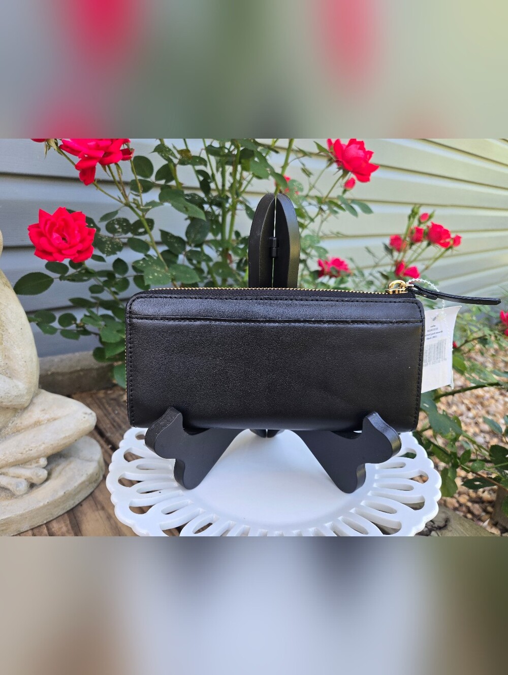kate spade Black Bow Zip Wallet with Gold Accent New With Tags - Picture 6 of 12